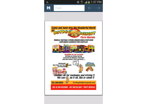 Hotdog Delight Party Rentals